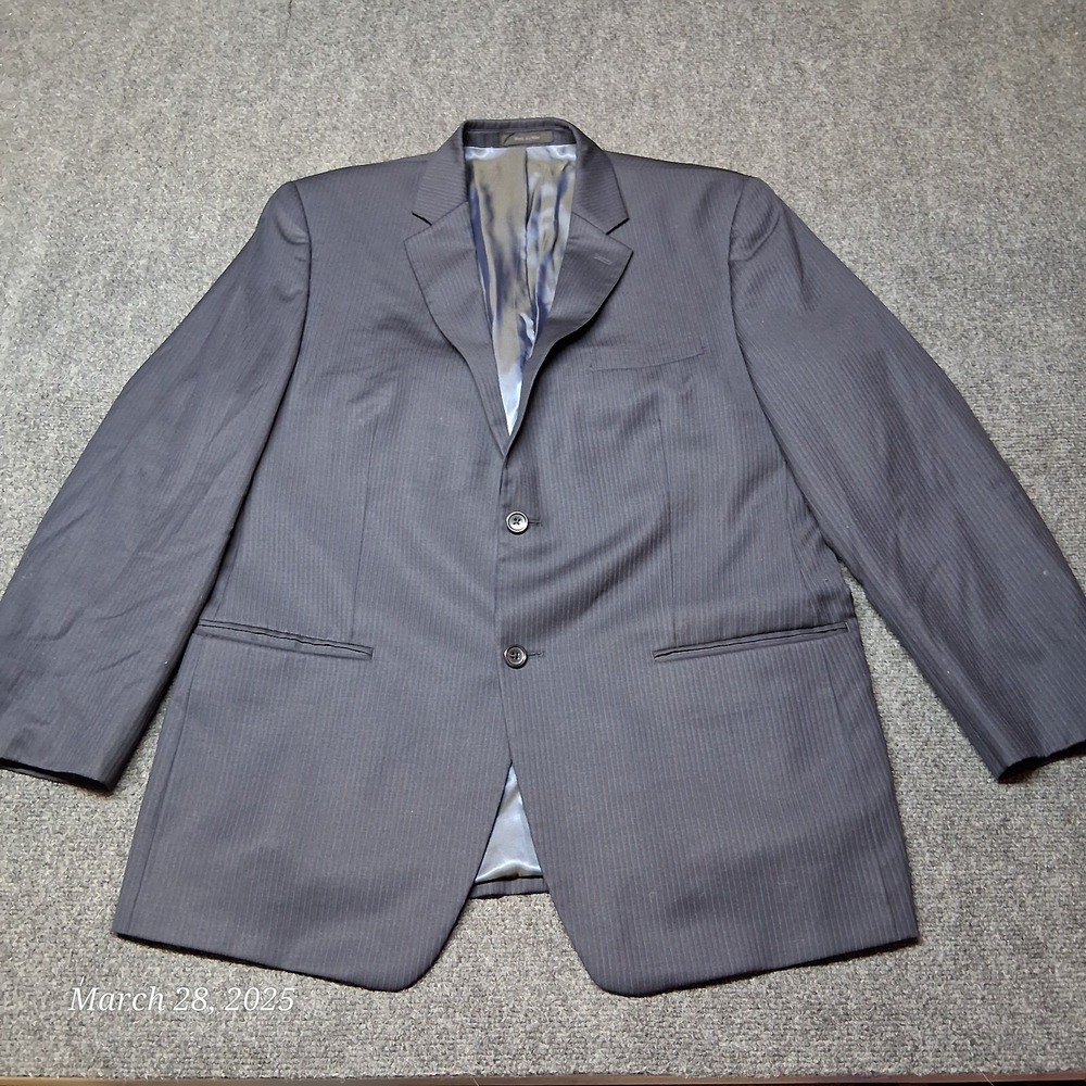 Michael Kors Wool Sports Blazer Men Size 43 Regular Dark Navy Blue Double Button